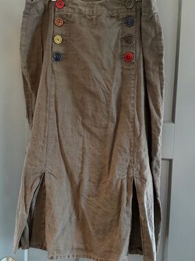 Boden Brown Linen Skirt